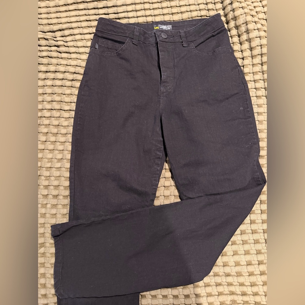 Lee High Rise Straight Leg Jeans - Dark Gray